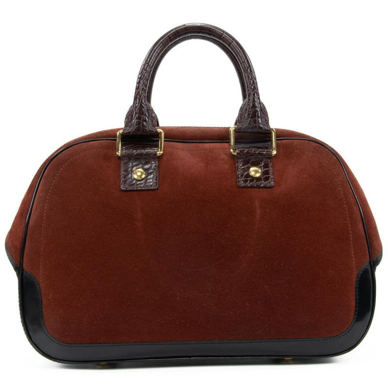Louis Vuitton 2006 Cruise Line Stamp Bag Gm Crocodile Embossed Leather Suede