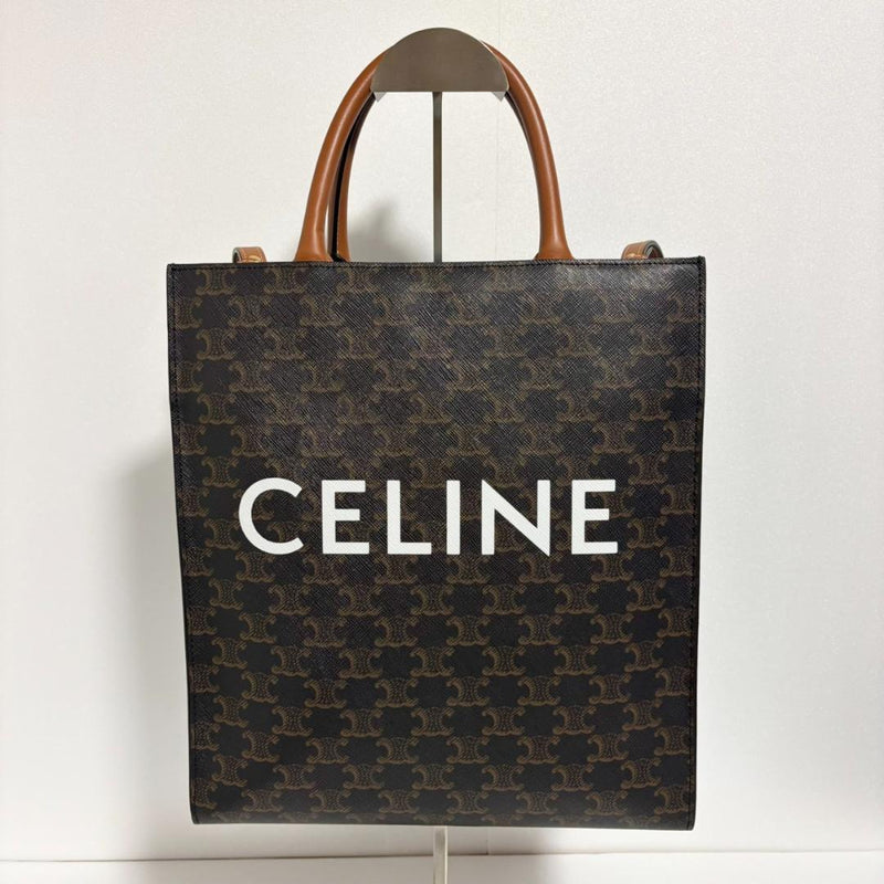 Celine Vertical Cabas Small 191542BZK.04LU 2-Way Handbag Triomphe Canvas Pvc