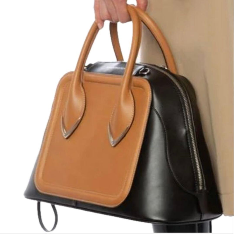 Alexander Mcqueen Shoulder Tote Bag Leather Black X Camel