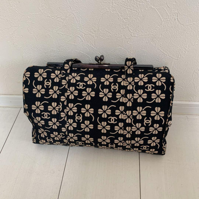 Chanel Clover Coco Mark Gamaguchi Handbag Silk Satin Beige
