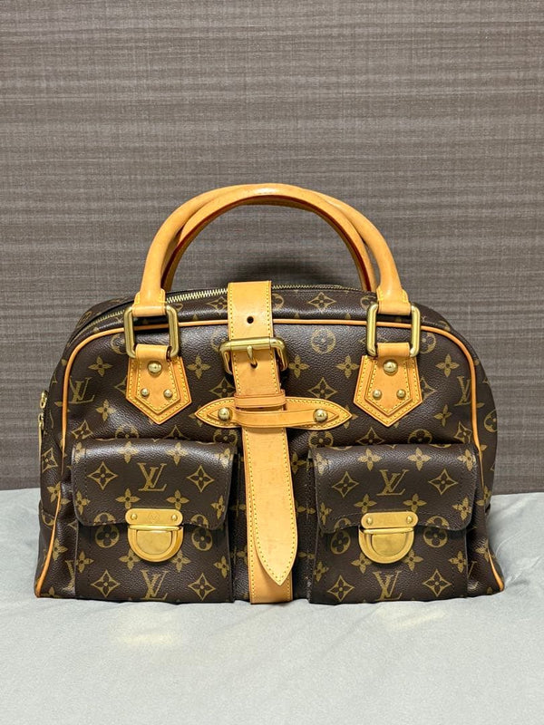 Louis Vuitton Manhattan Gm M40025 Handbag Monogram Canvas Leather