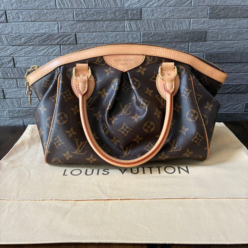 Louis Vuitton Monogram VI1099 Handbag Tote Bag Leather Brown
