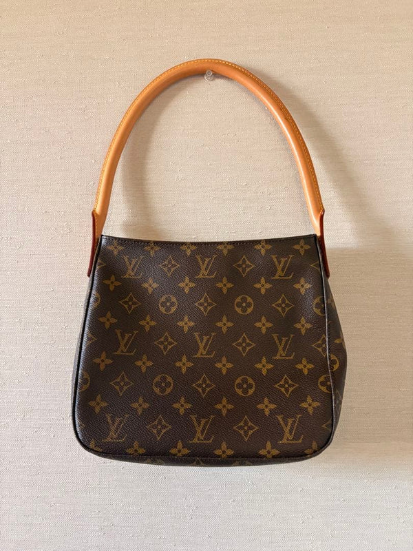 Louis Vuitton Monogram Shoulder Bag Brown Leather