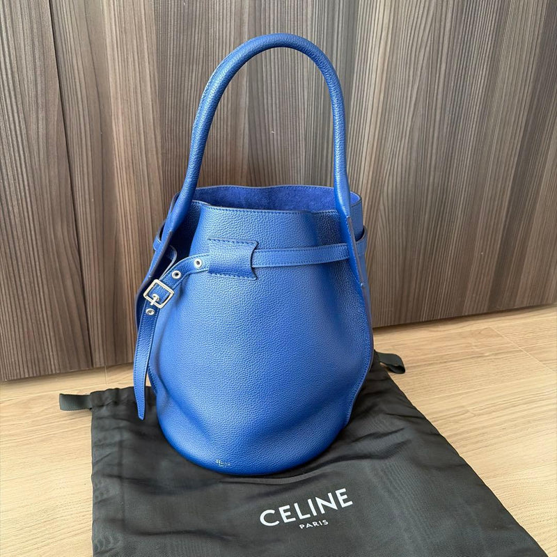 Celine Big Bag Bucket Handbag Leather Blue Suede Shoulder Bag