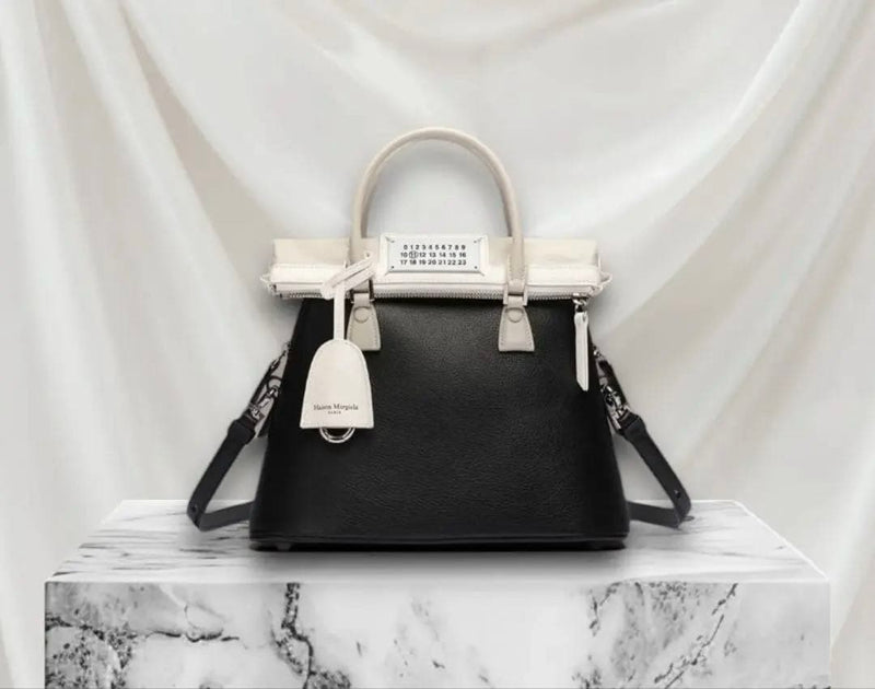 Maison Margiela 5AC Mini Shoulder Bag Bicolor Nylon Leather Black White