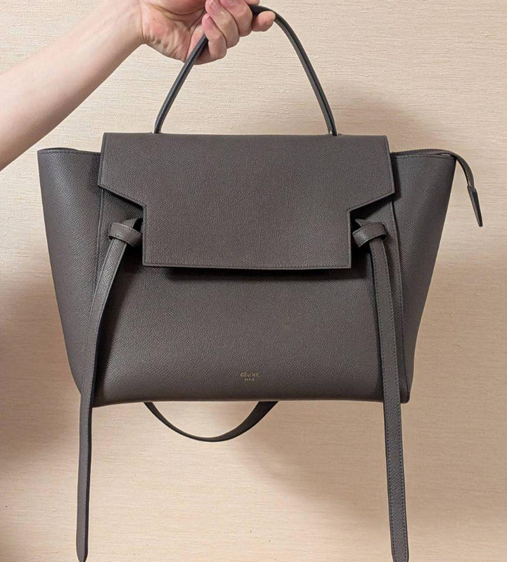 Celine 176103zva.10dc Handbag Tote Shoulder Bag Leather Gray