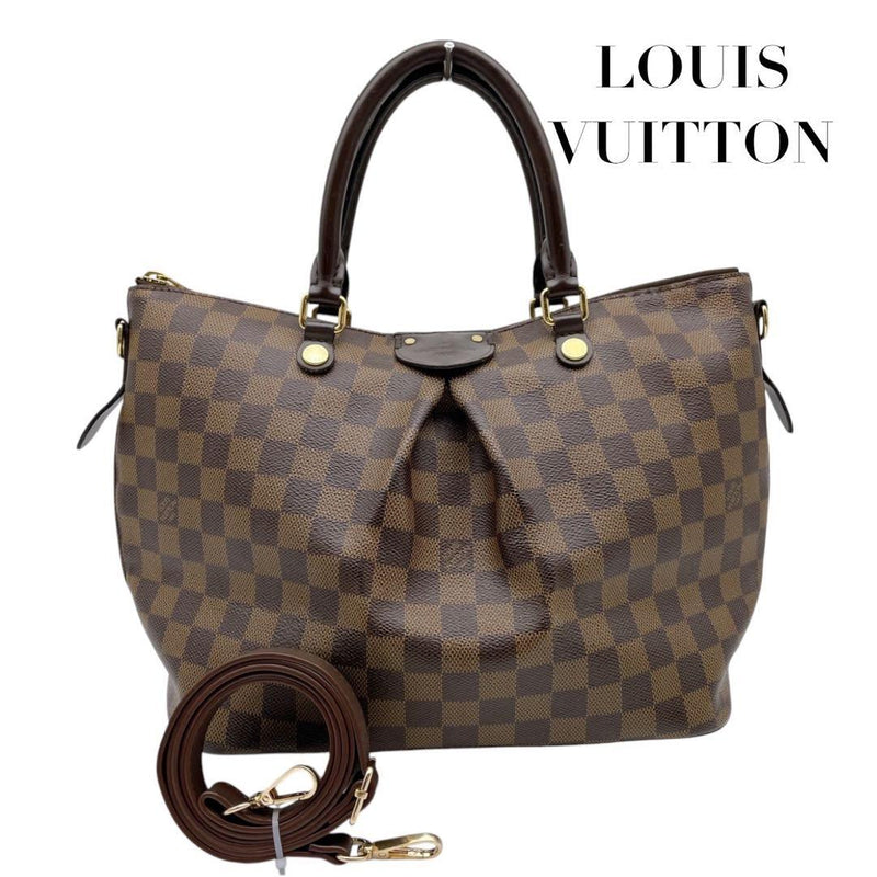 Louis Vuitton Damier Siena Mm Handbag Shoulder Bag 2WAY Ebene Brown