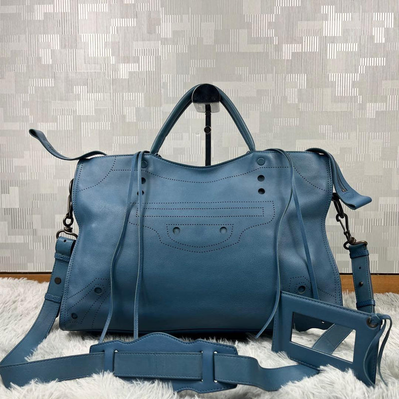 Blackout City Handbag Shoulder Bag Leather Blue