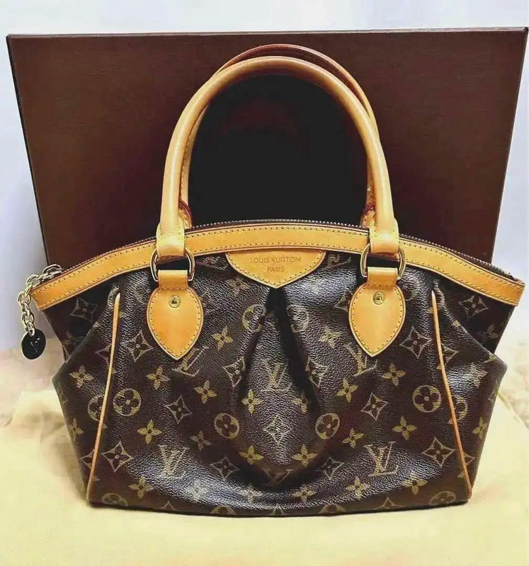 Louis Vuitton Monogram Tivoli Pm M40143 Handbag Pvc Coated Canvas Brown