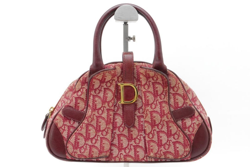 Dior Trotter Handbag Red Canvas Leather