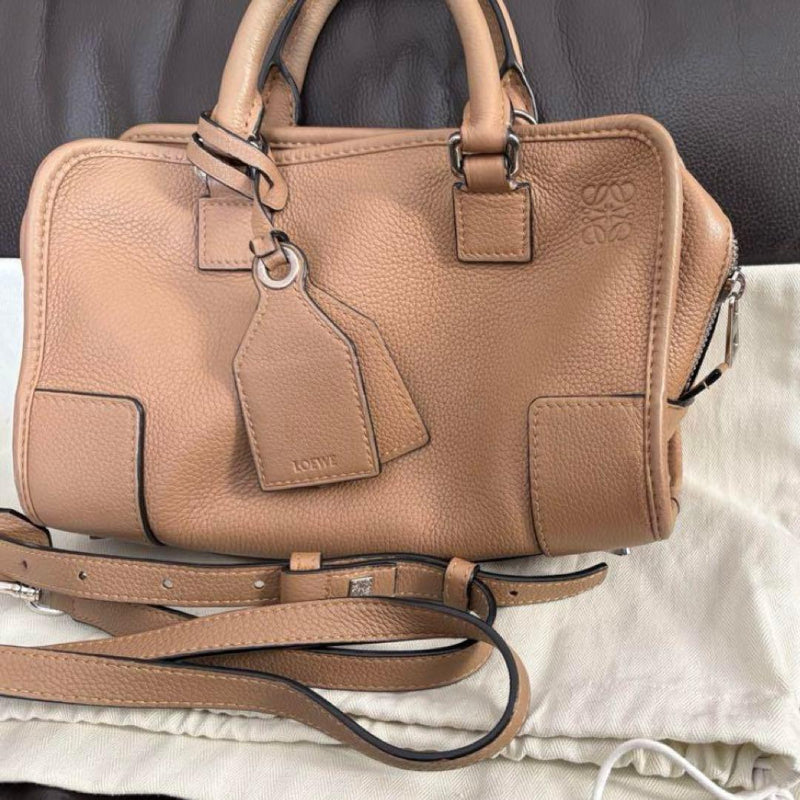 Loewe Amazona 23 Handbag Top Handle Shoulder Bag Leather Brown
