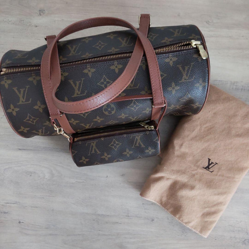 Louis Vuitton Monogram Papillon Handbag Dark Brown Canvas