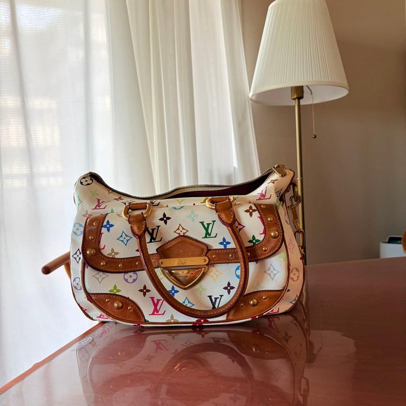 Louis Vuitton Multicolore Rita Handbag Canvas Leather White Gold Hardware