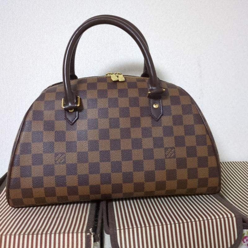 Louis Vuitton Damier Ribera Handbag Tote Bag Brown