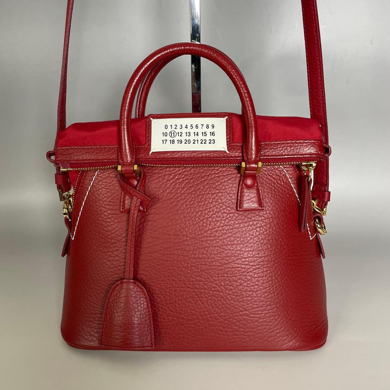 Maison Margiela 5AC S56WG0082 P0396 Mini 2-Way Handbag Leather Red
