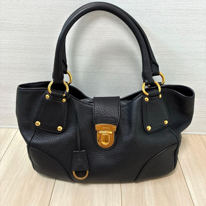 Prada Handbag Shoulder Bag Black Leather