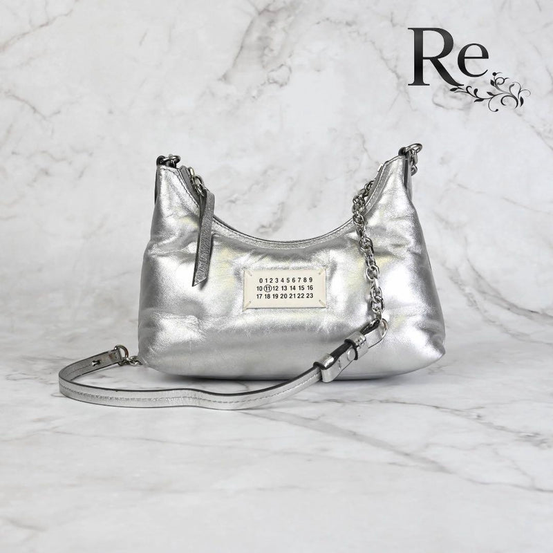 Maison Margiela Glam Slam Chain Shoulder Bag Leather Silver