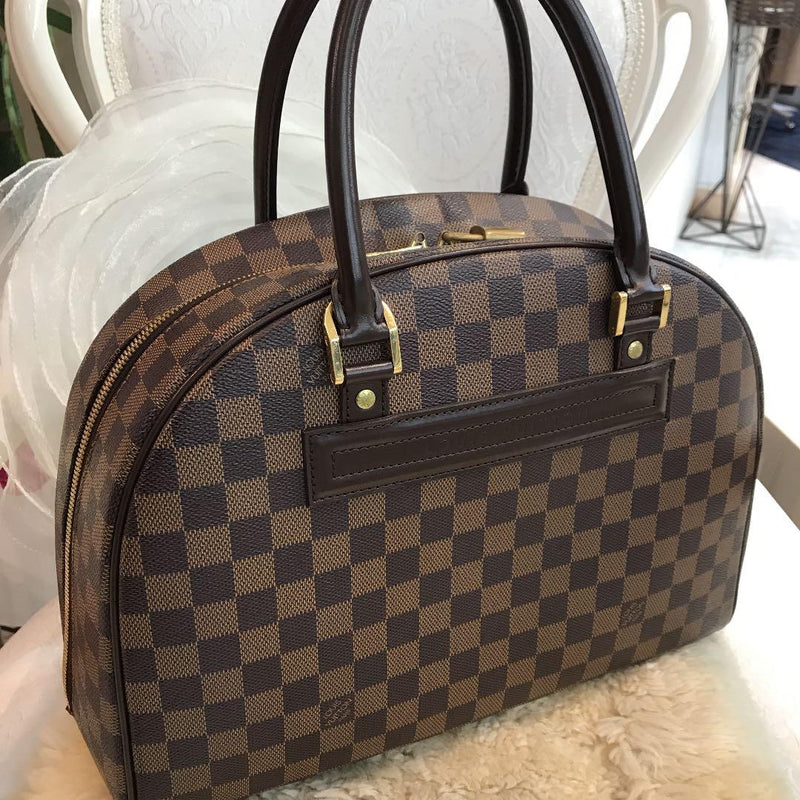 Louis Vuitton Damier Nolita N41455 Boston Bag Canvas Brown Gold Hardware