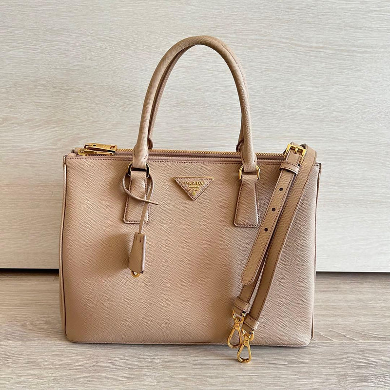 Prada Galleria Saffiano Handbag Tote Beige Cipria Saffiano Leather