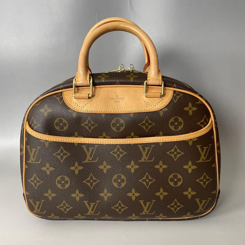Louis Vuitton Monogram Trouville MI1014 Handbag Brown Coated Canvas