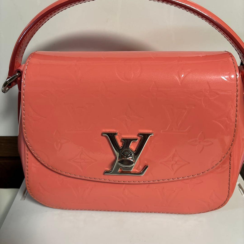 Louis Vuitton Vernis Monogram Handbag Shoulder Bag Patent Leather Salmon Pink