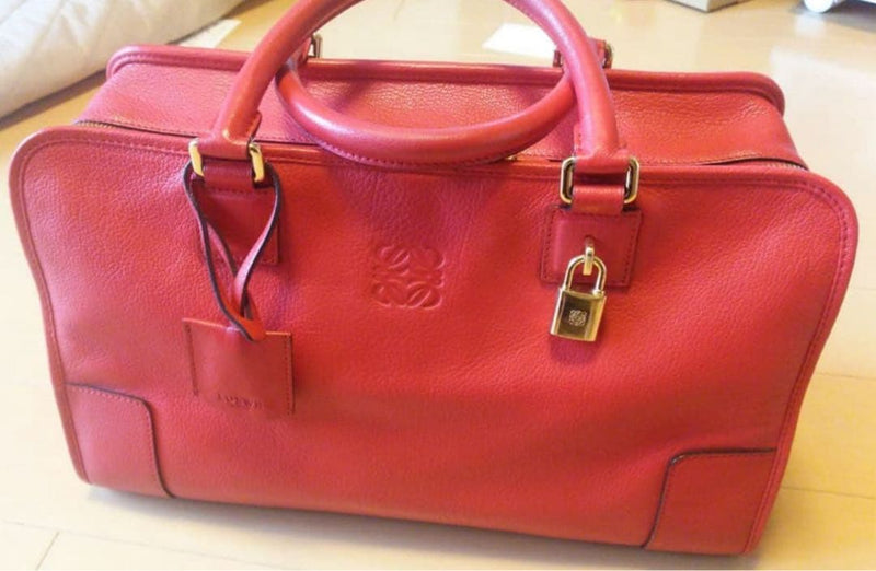 Loewe Amazona 36 Handbag Shoulder Bag Leather Red