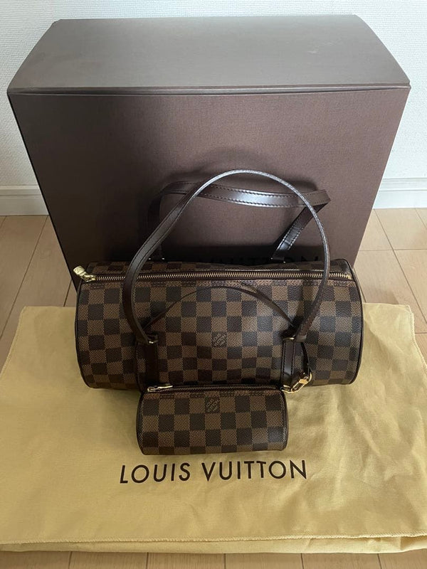 Louis Vuitton Papillon MB0016 Handbag Shoulder Bag Pvc Calf Leather