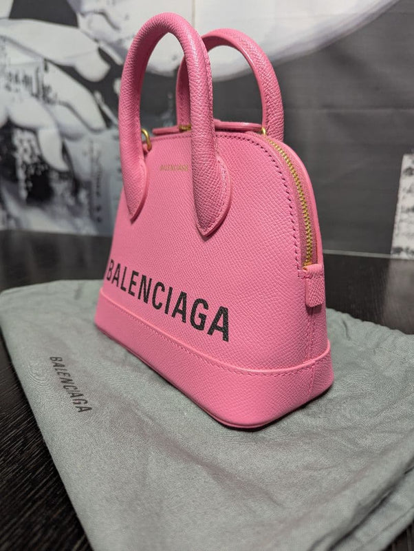 Balenciaga Ville Xxs Crossbody Shoulder Bag Pink Leather