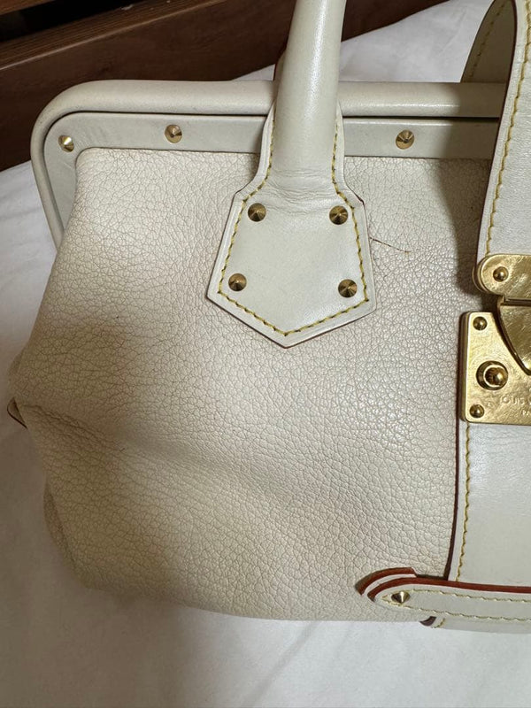 Louis Vuitton Ingenieux Pm Suhali Blanc Handbag Goatskin Ivory Gold Hardware