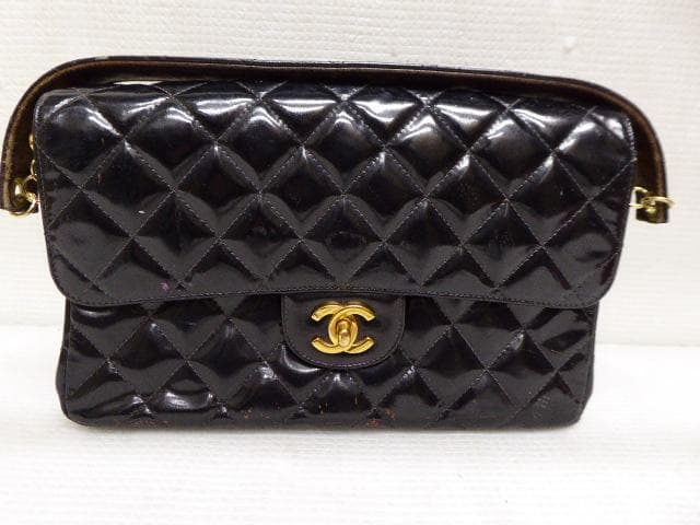Chanel Matelasse 4175713 Double Face Handbag Patent Leather Turn-lock