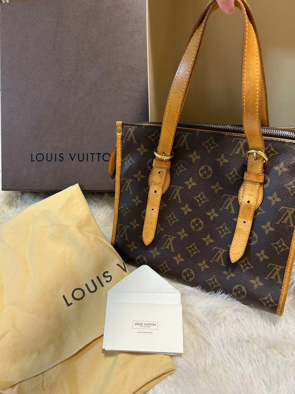 Monogram Papincourt Handbag Tote Bag Canvas Brown