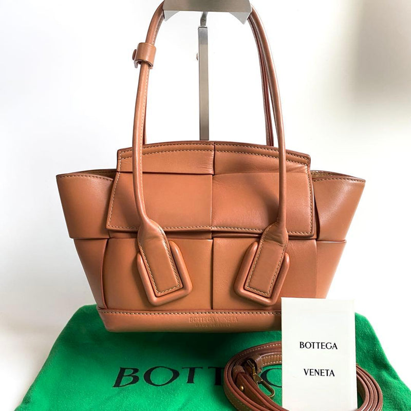 Bottega Veneta Mini Arco 2WAY Handbag Shoulder Bag Brown Leather