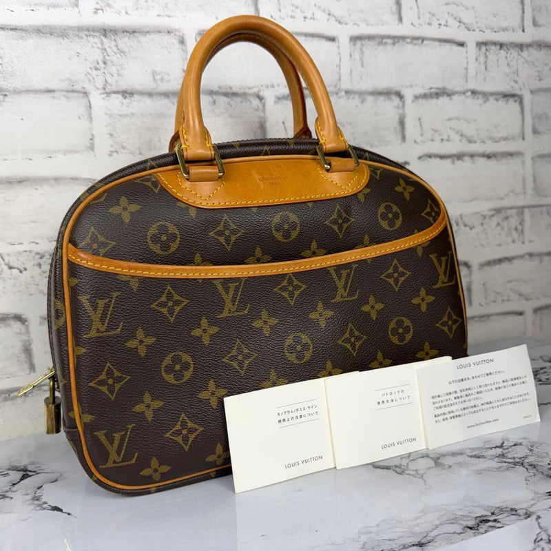 Louis Vuitton Monogram Trouville M42228 Handbag Pvc Leather Gold Hardware