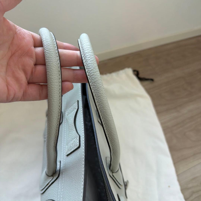 Celine Luggage Bag Tote Handbag Leather Light Gray