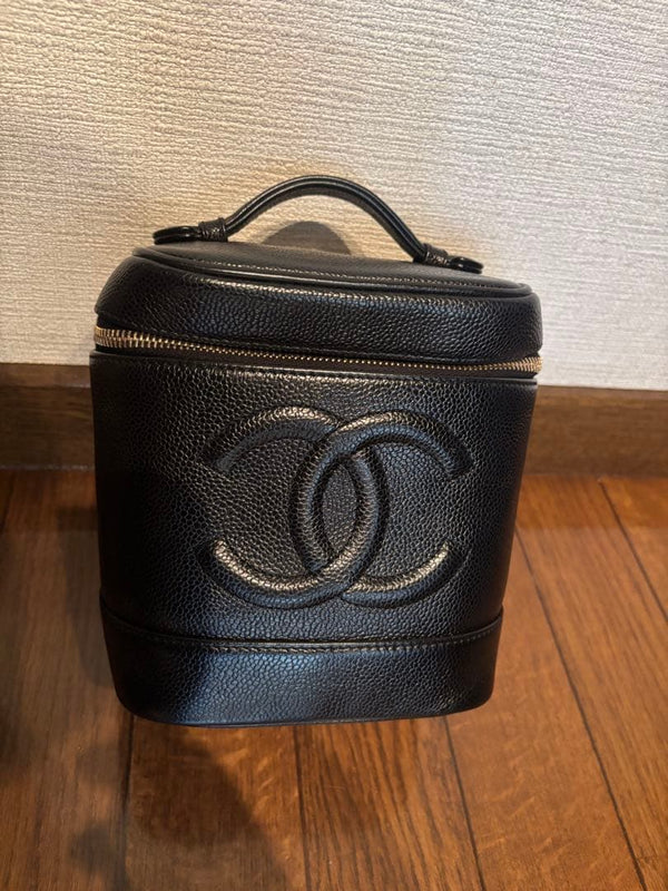 Chanel Vanity Case Handbag Cosmetic Pouch Leather