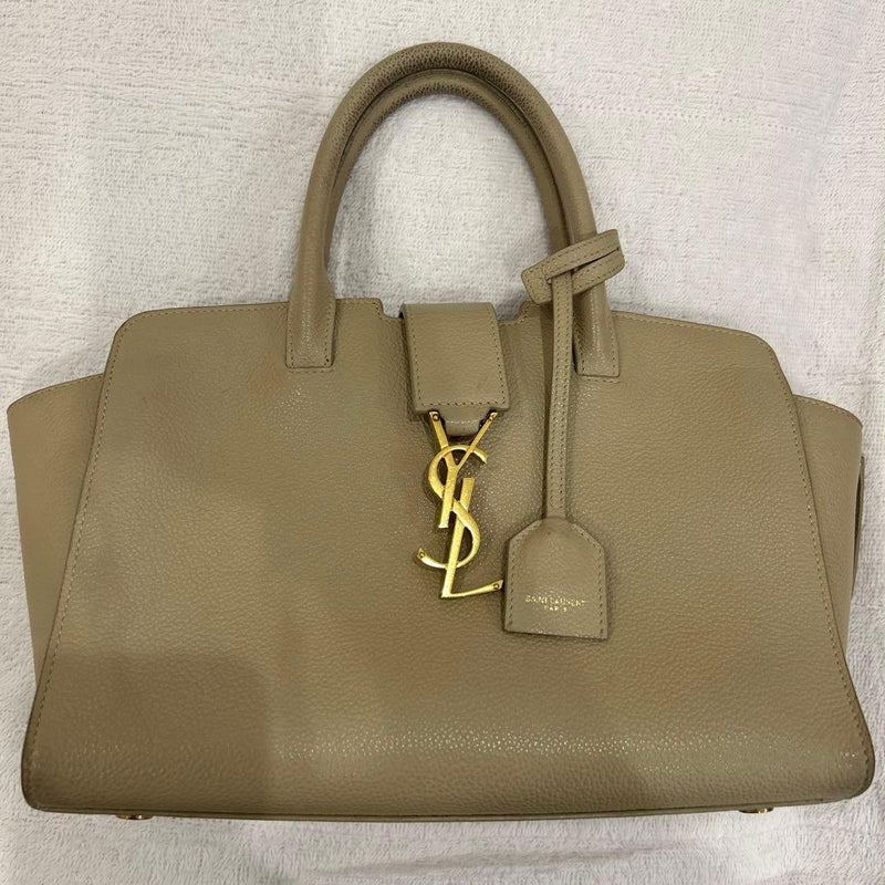 Downtown Tote Bag Calfskin Leather Dark Beige Bronze Hardware