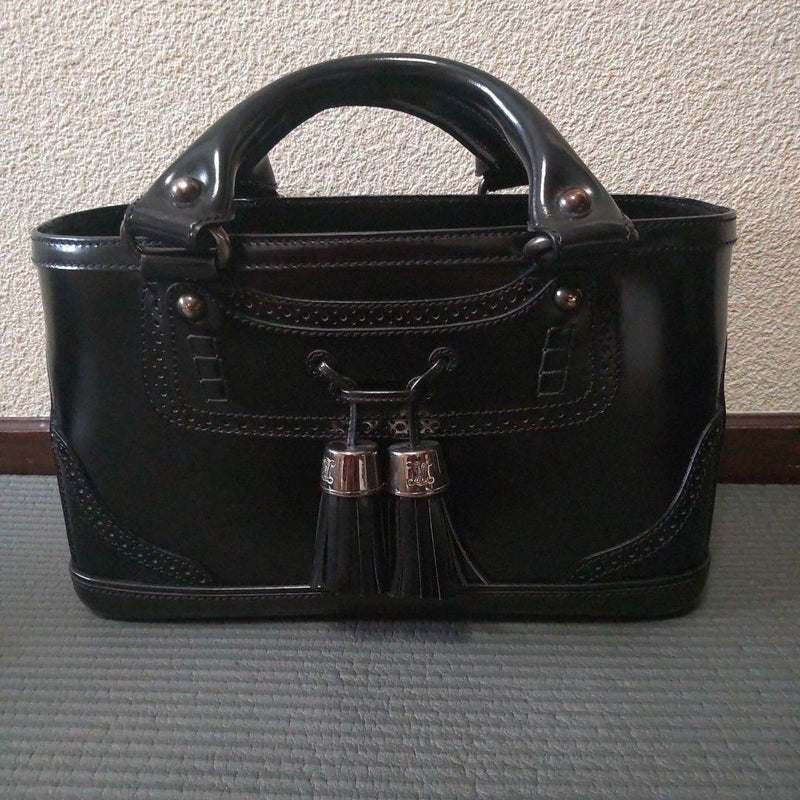 Celine Boogie Bag Handbag Black Leather