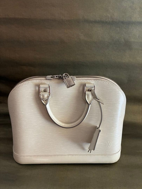 Louis Vuitton Epi Leather Handbag Tote White Leather