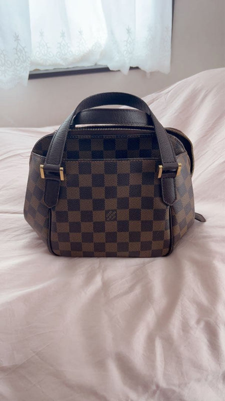 Louis Vuitton Damier Handbag Shoulder Bag Brown Leather