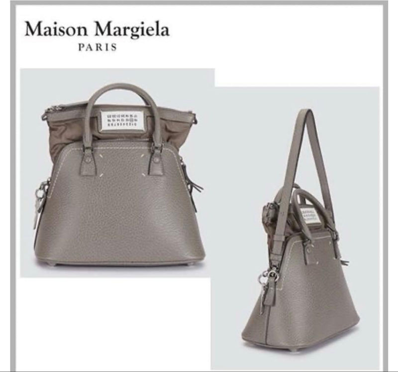Maison Margiela 5AC Mini Handbag Crossbody Shoulder Bag Grey Leather