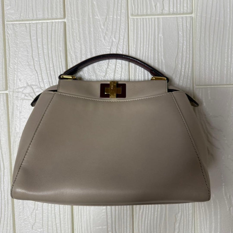 Fendi Peekaboo Mini Handbag Crossbody Shoulder Bag Leather