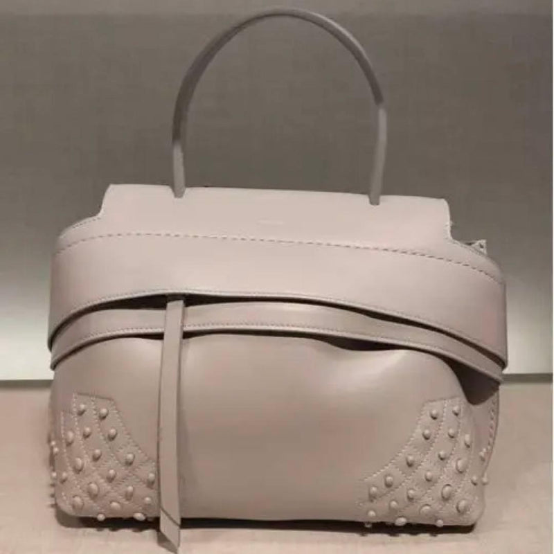 Tods Handbag Cowhide Light Gray Shoulder Bag