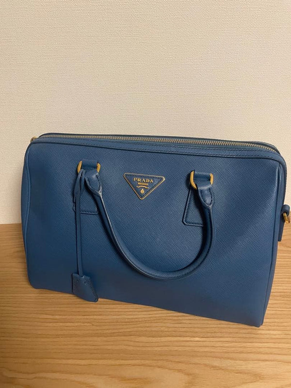 Prada BL0823 Handbag Shoulder Bag Saffiano Leather Cobalt Blue