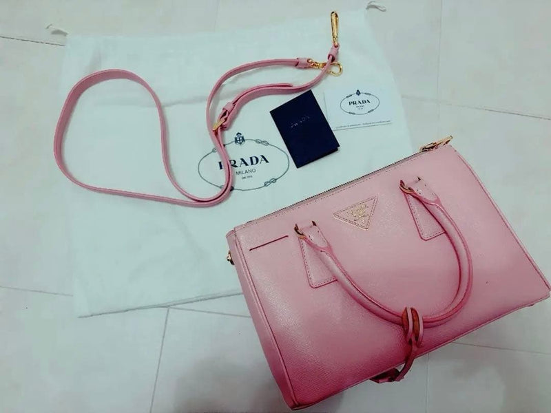 Prada Galleria Small Saffiano Handbag Crossbody Shoulder Bag Pink