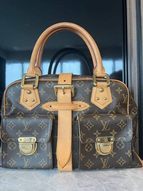 Louis Vuitton Monogram Manhattan Gm Handbag Brown Coated Canvas