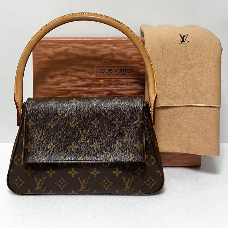 Louis Vuitton Monogram Mini Looping MI0042 Shoulder Bag Canvas Brown