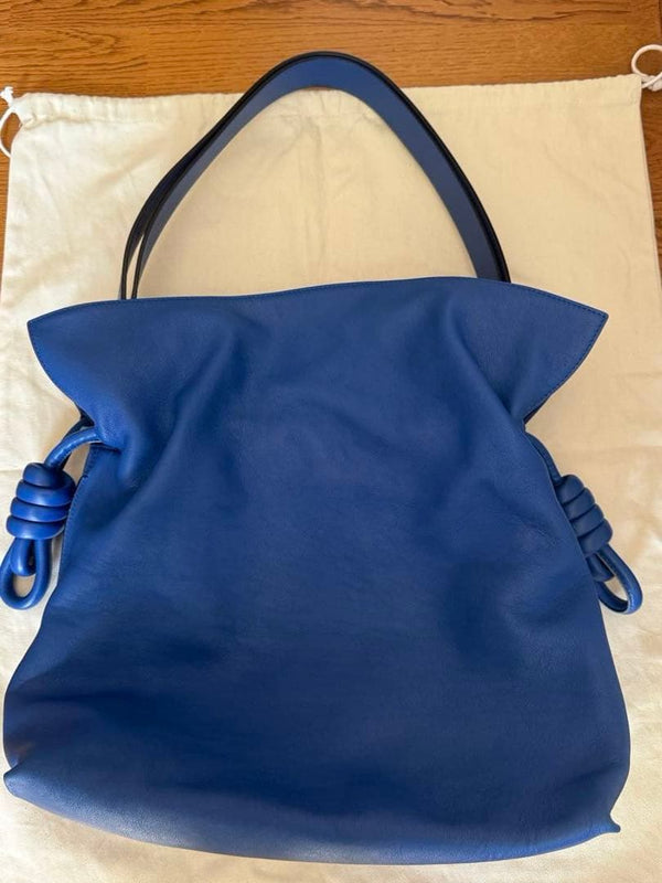 Loewe Flamenco Knot Large Tote Bag Leather Blue