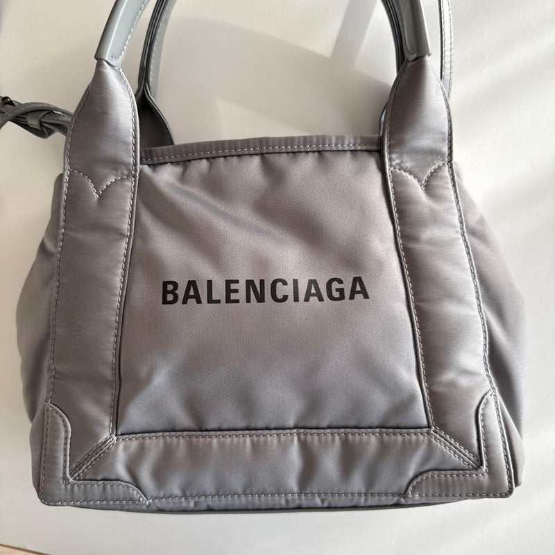 Balenciaga Cabas Xs Tote Bag Nylon Calfskin Gray Handbag