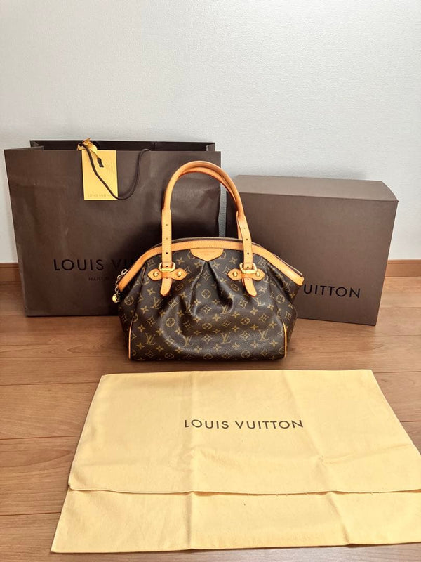 Louis Vuitton Monogram Handbag Shoulder Bag Canvas Brown