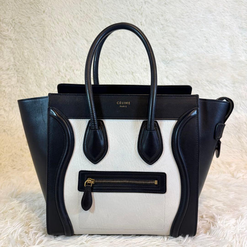 Celine Luggage Micro Shopper Handbag Leather